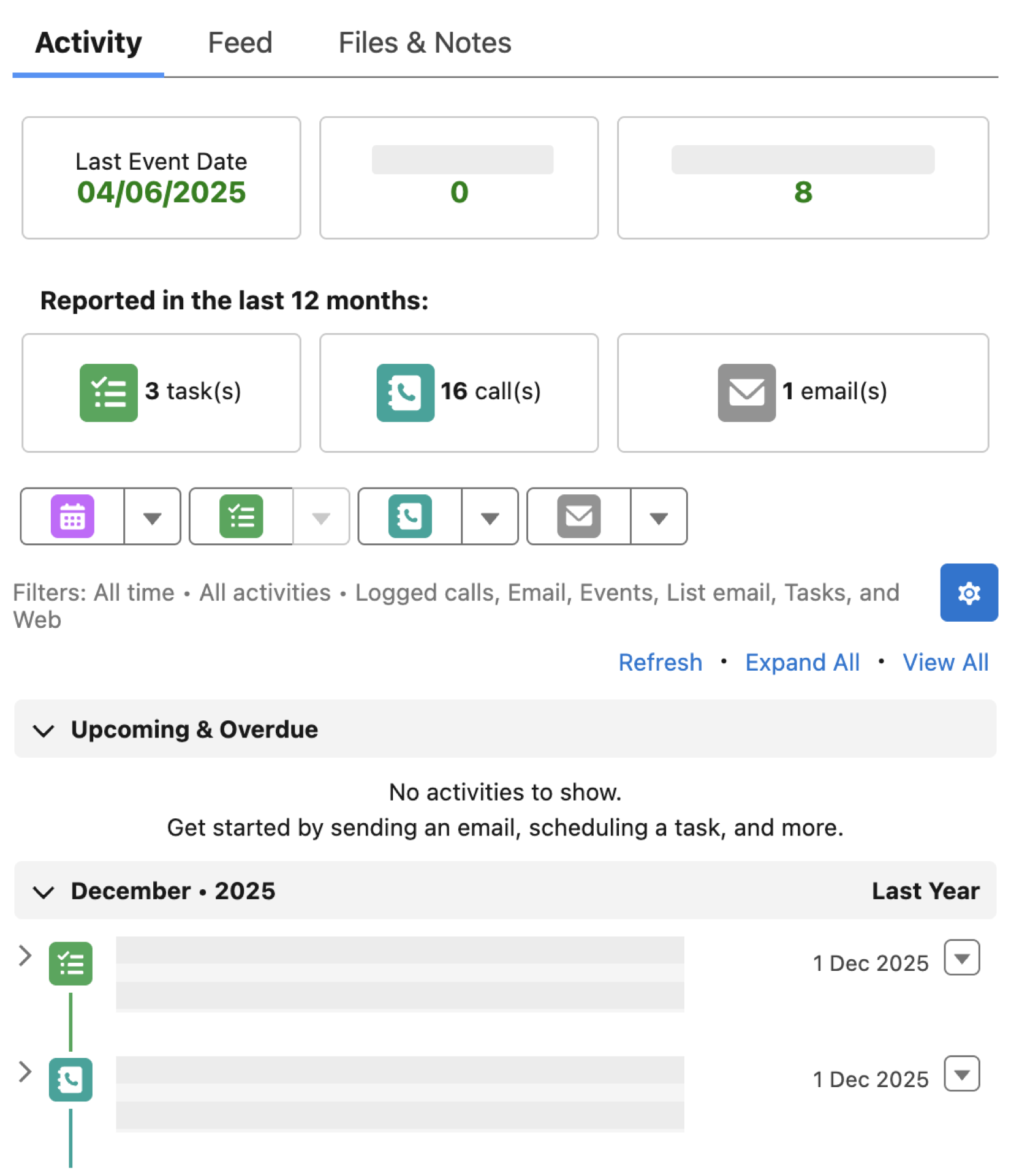 Activity Scorecard Component